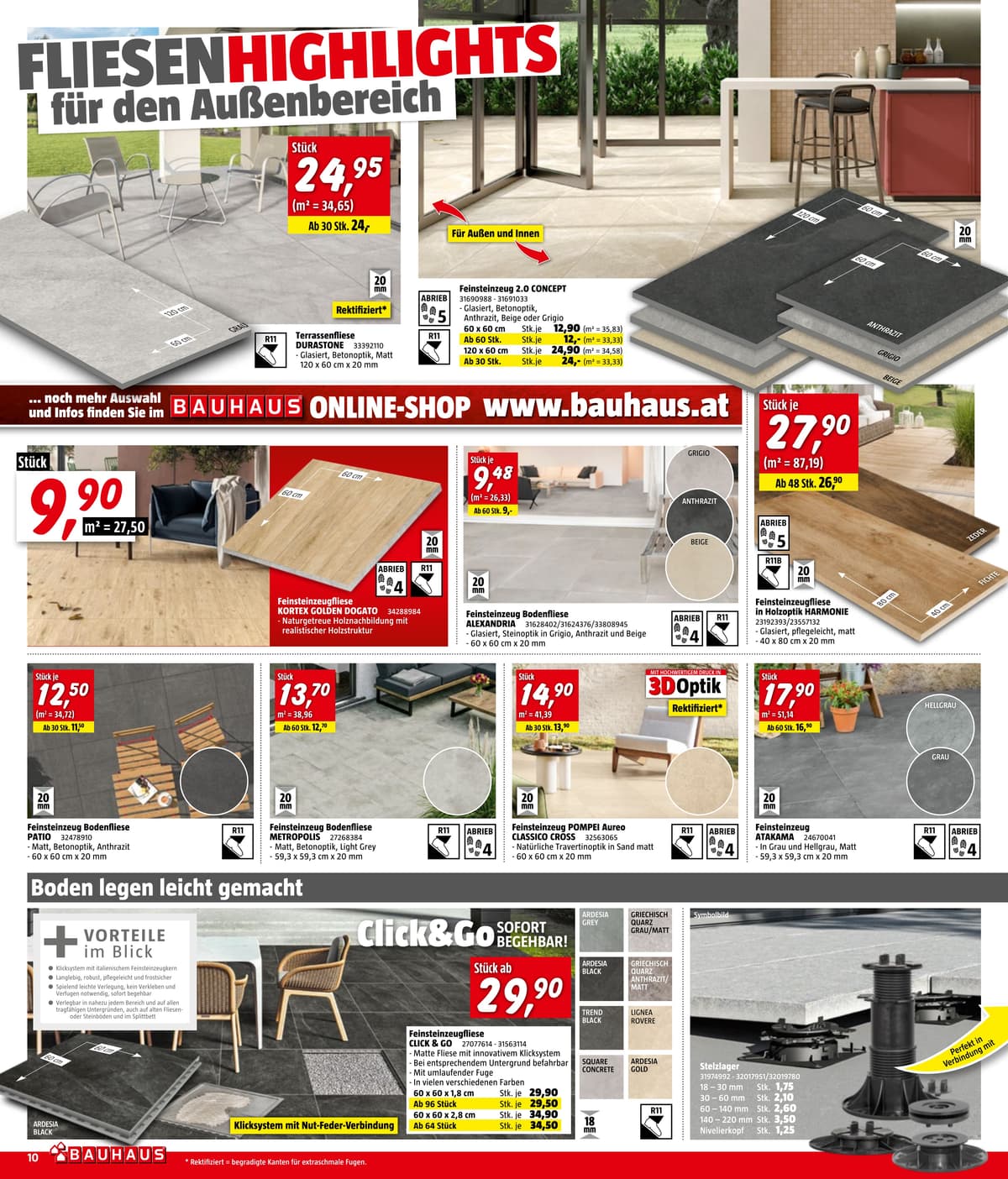 Seite 10 des Bauhaus Flugblatts – Juli-August ab 31.07.2026