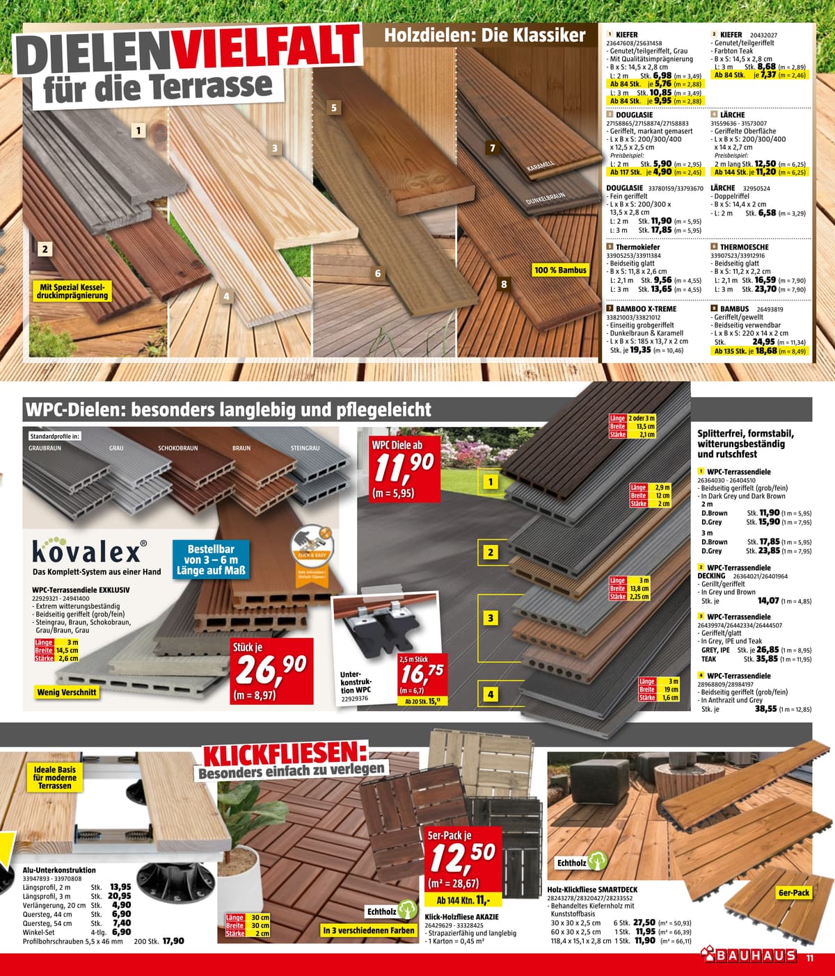 Seite 11 des Bauhaus Flugblatts – Juli-August ab 31.07.2026