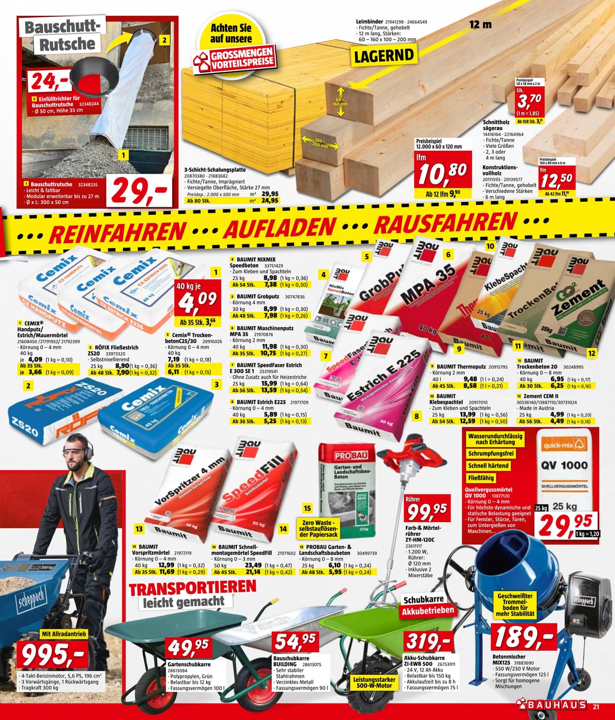 Seite 21 des Bauhaus Flugblatts – Juli-August ab 31.07.2026