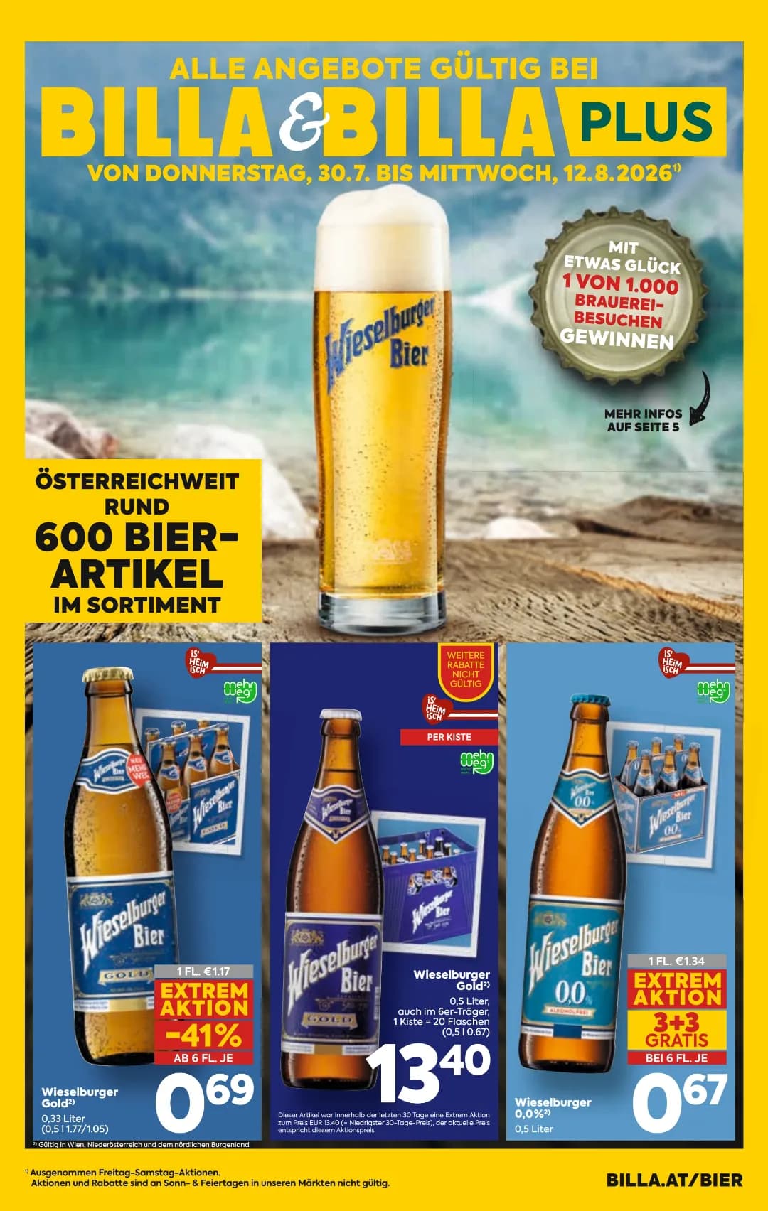 Seite 8 des Billa Flugblatts – Bier Beilage ab 31.07.2026