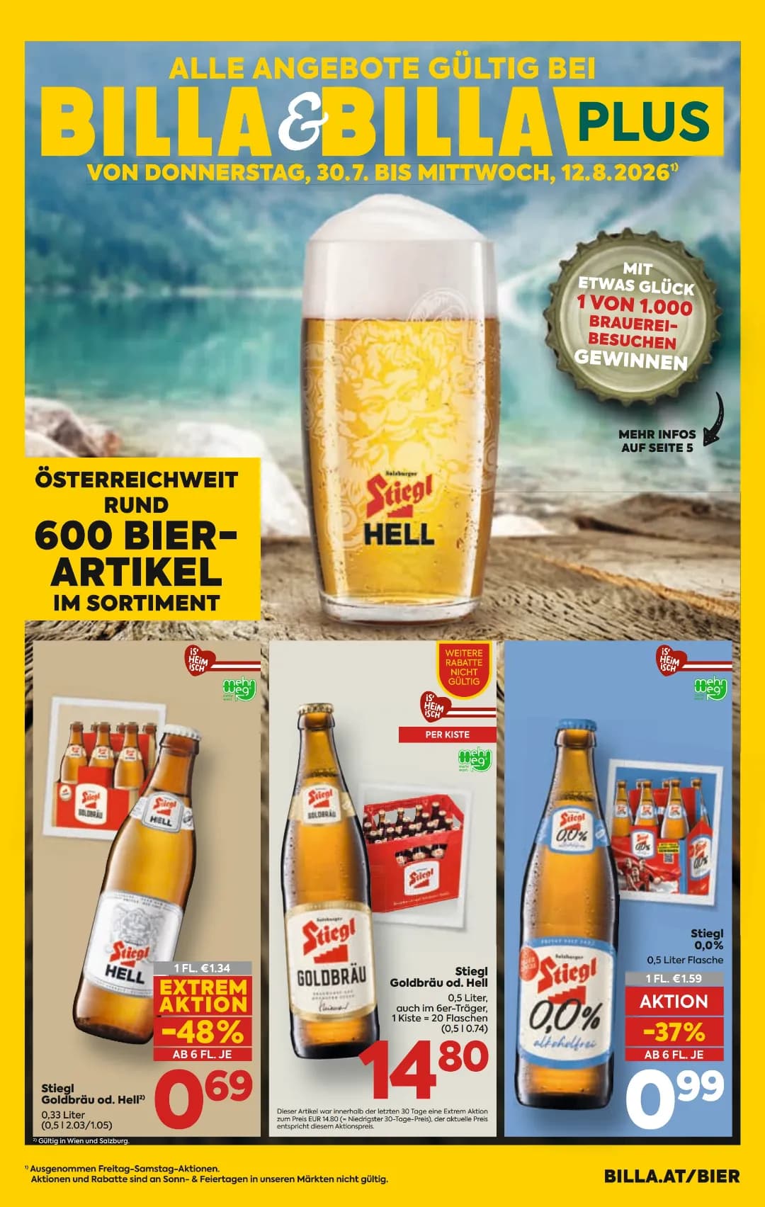 Seite 11 des Billa Flugblatts – Bier Beilage ab 31.07.2026