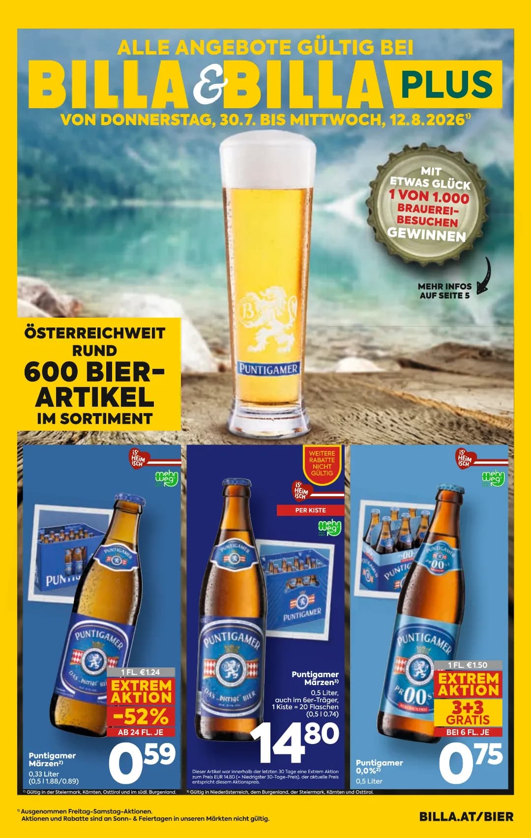 Seite 9 des Billa Flugblatts – Bier Beilage ab 31.07.2026