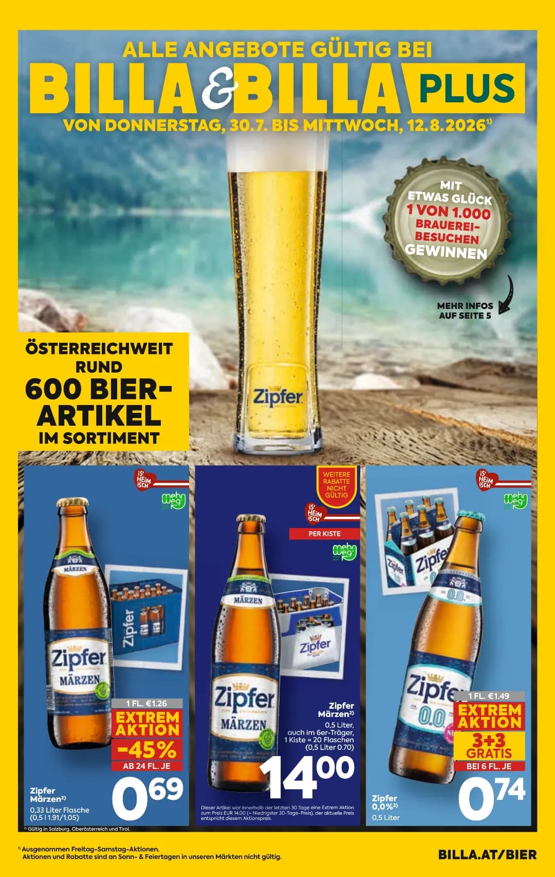 Seite 12 des Billa Flugblatts – Bier Beilage ab 31.07.2026