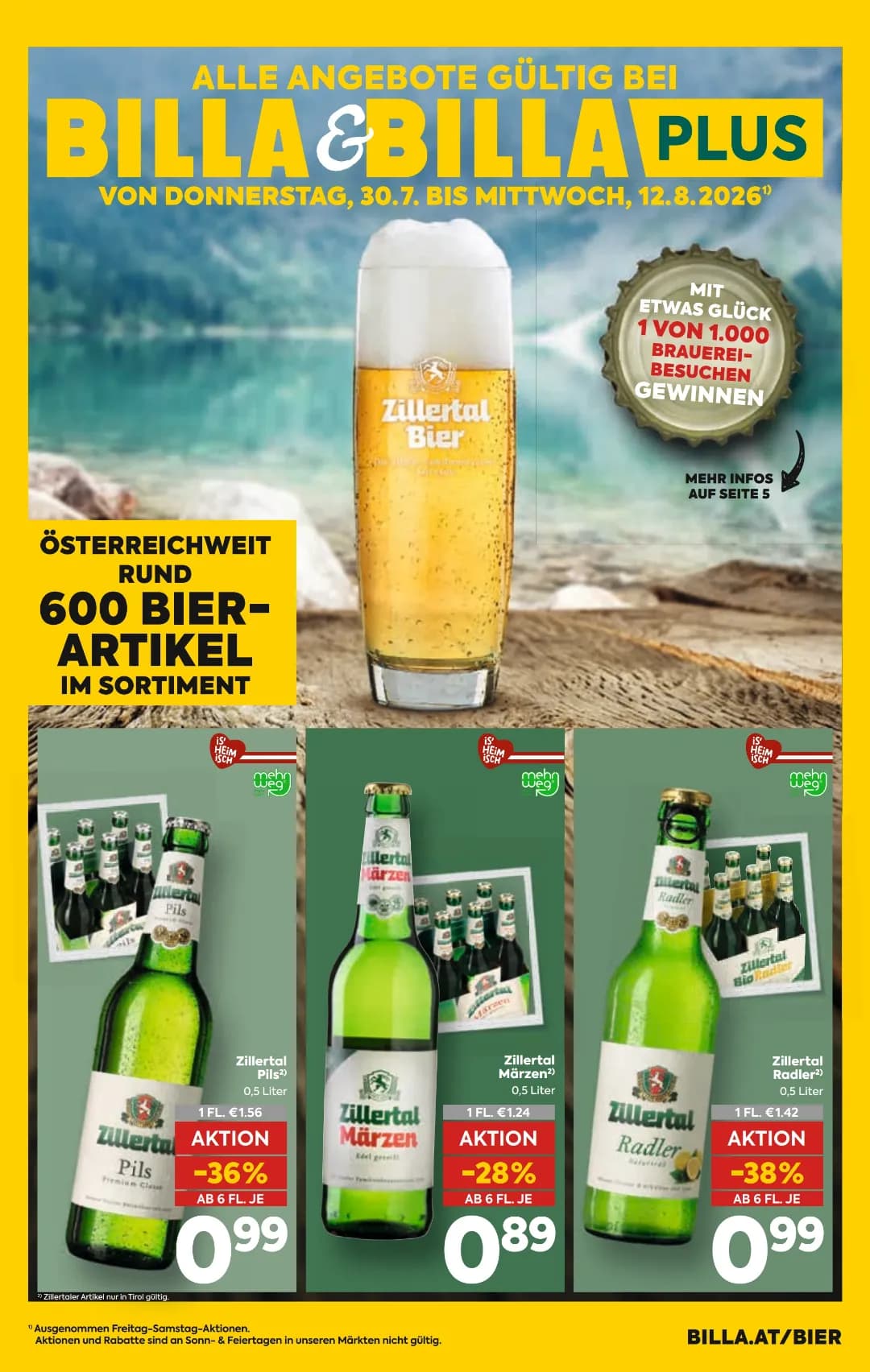 Seite 13 des Billa Flugblatts – Bier Beilage ab 31.07.2026