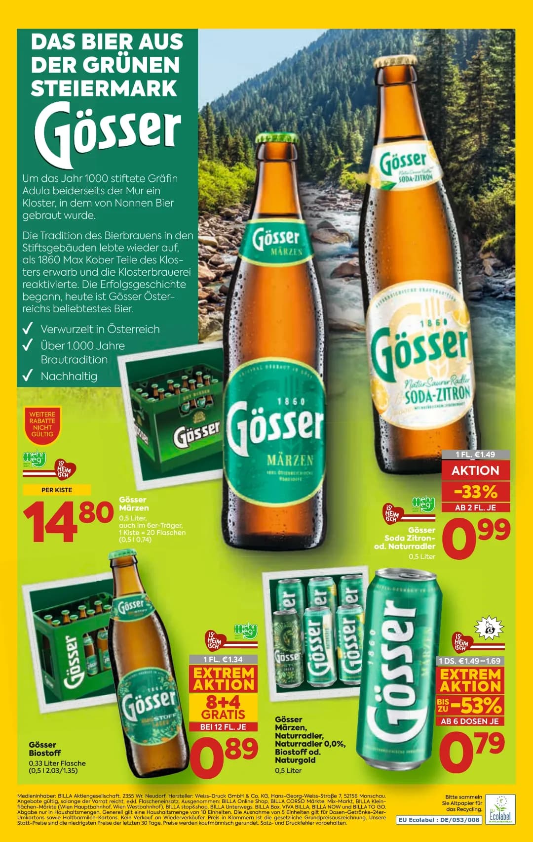 Seite 20 des Billa Flugblatts – Bier Beilage ab 31.07.2026