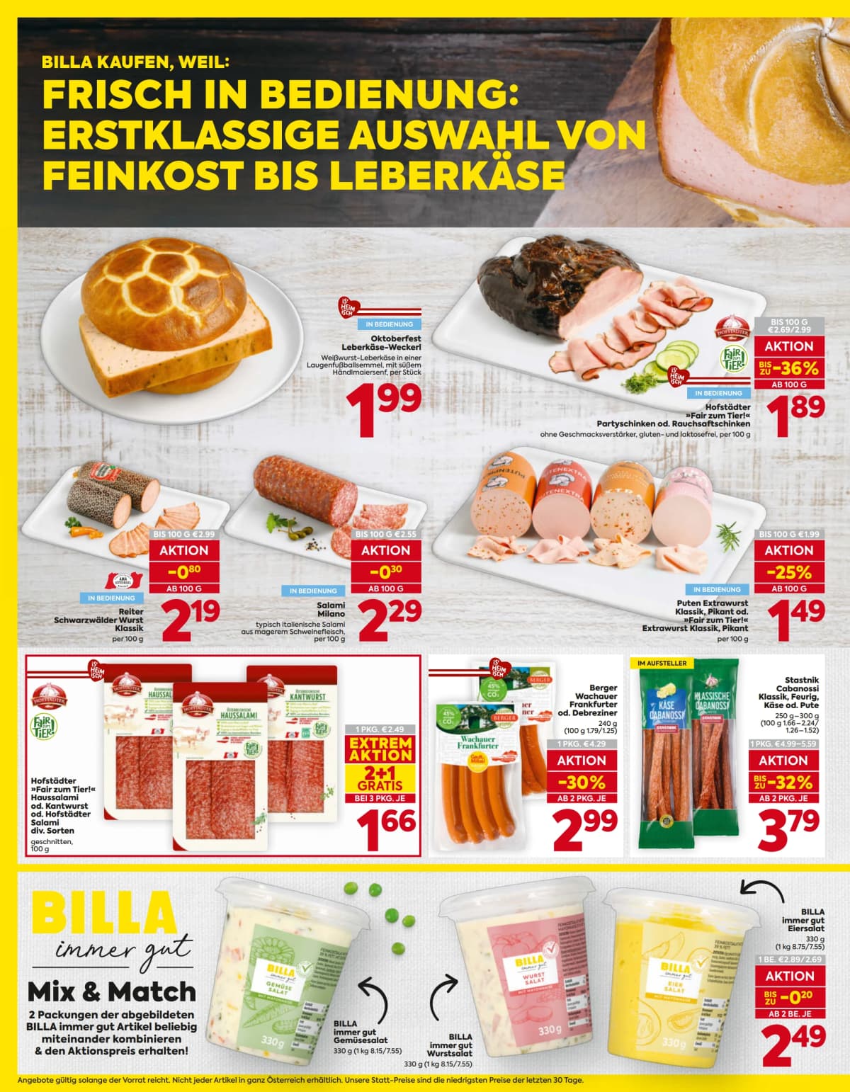 Seite 10 des Billa Flugblatts – Aktuelle Angebote