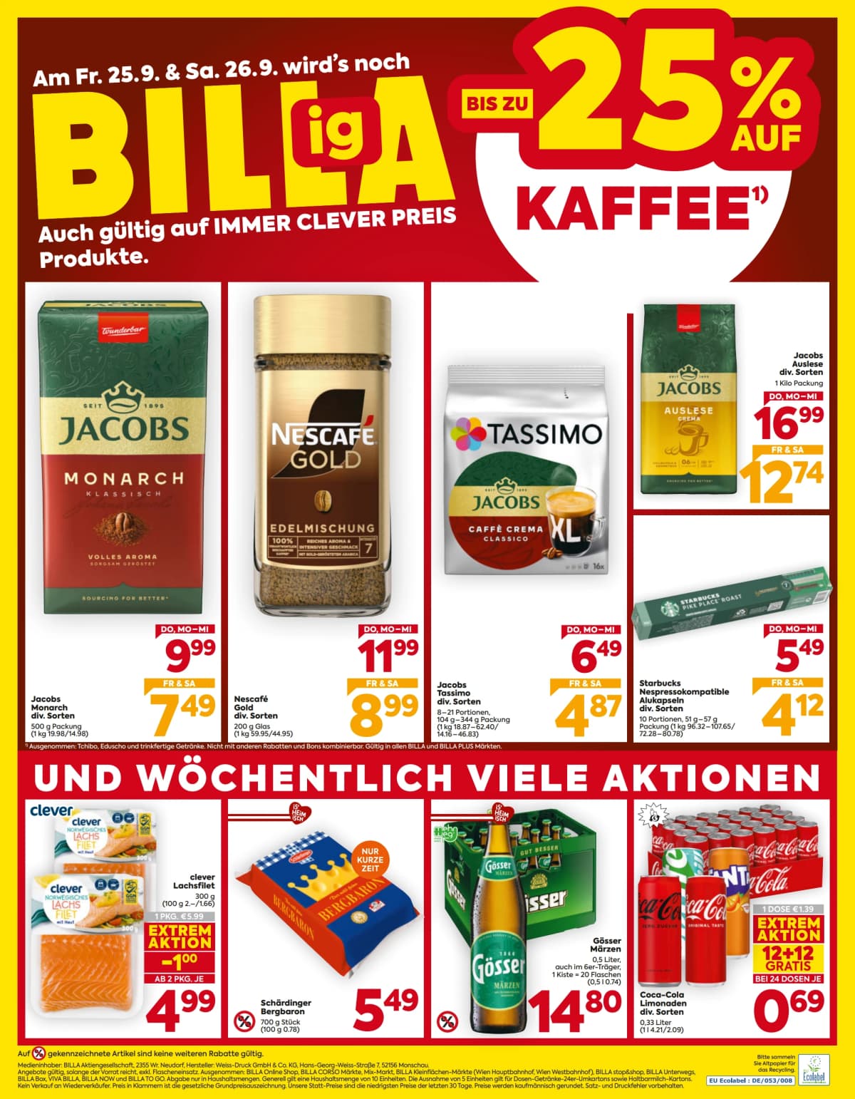 Seite 16 des Billa Flugblatts – Aktuelle Angebote