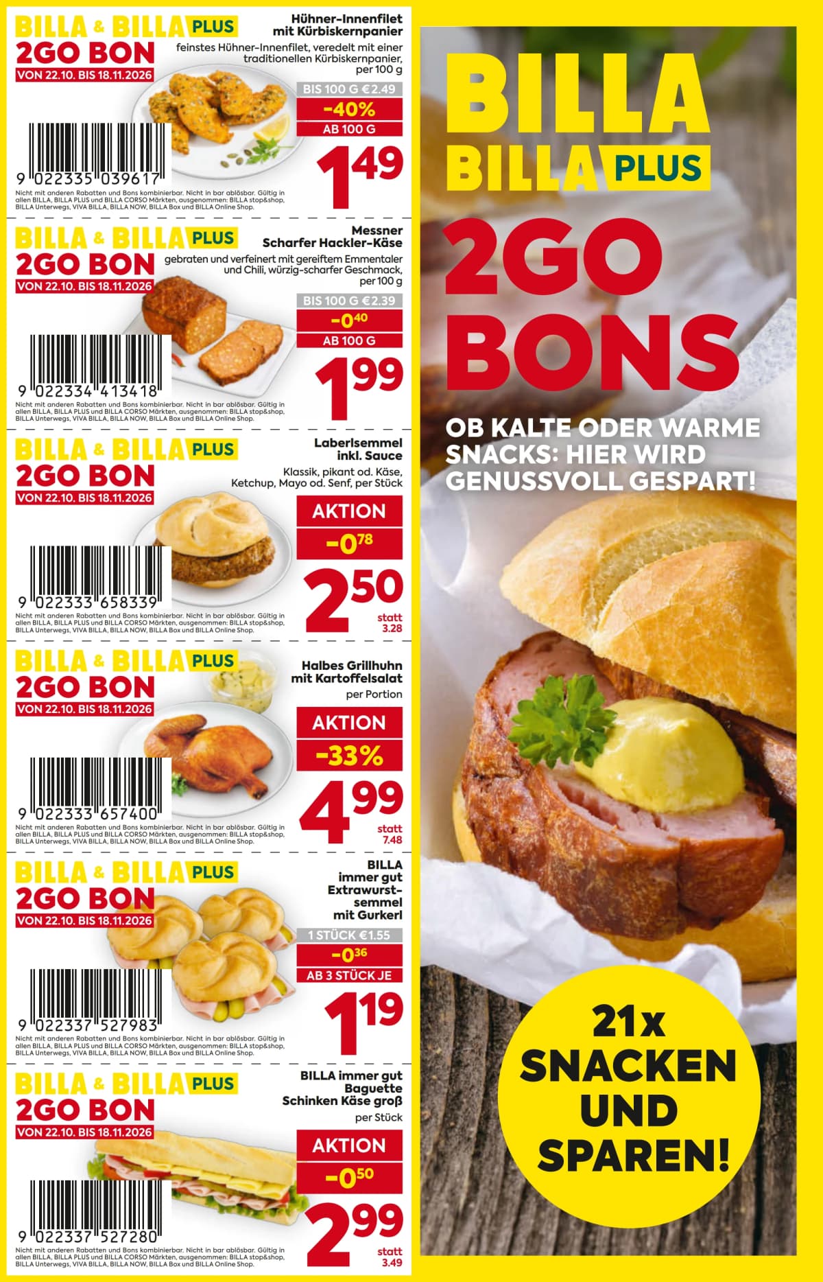 Billa katalog 2Go Bons, 22.10.2026. – 18.11.2026.