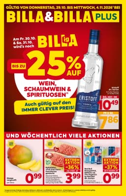 Seite 1 des Billa Prospekts Aktuelle Angebote