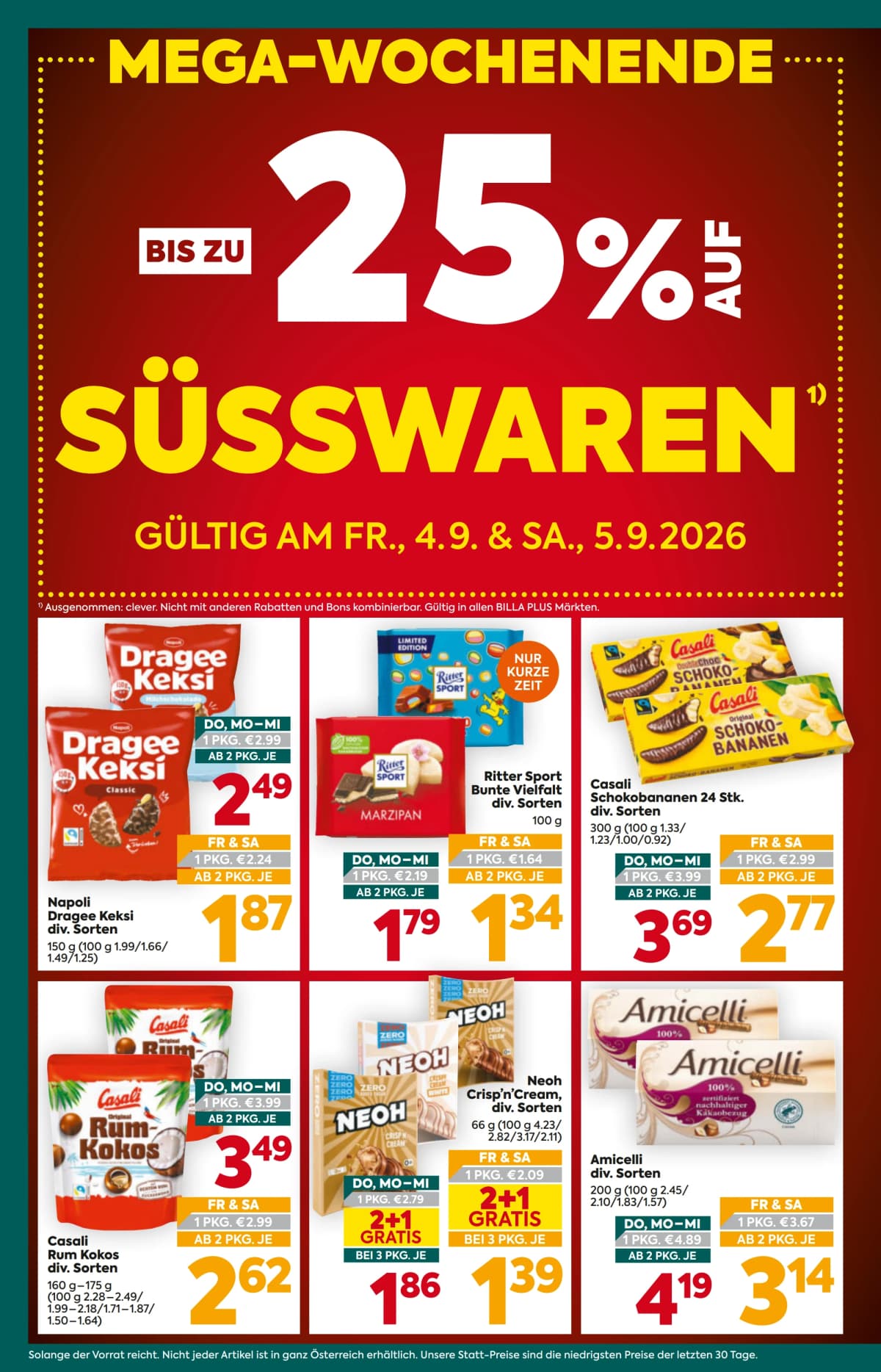 Seite 2 des Billa Plus Flugblatts – Aktuelle Angebote ab 09.09.2026.