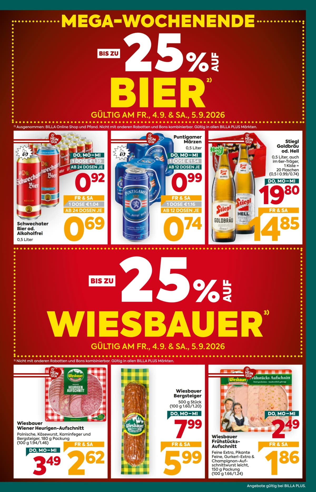 Seite 3 des Billa Plus Flugblatts – Aktuelle Angebote ab 09.09.2026.