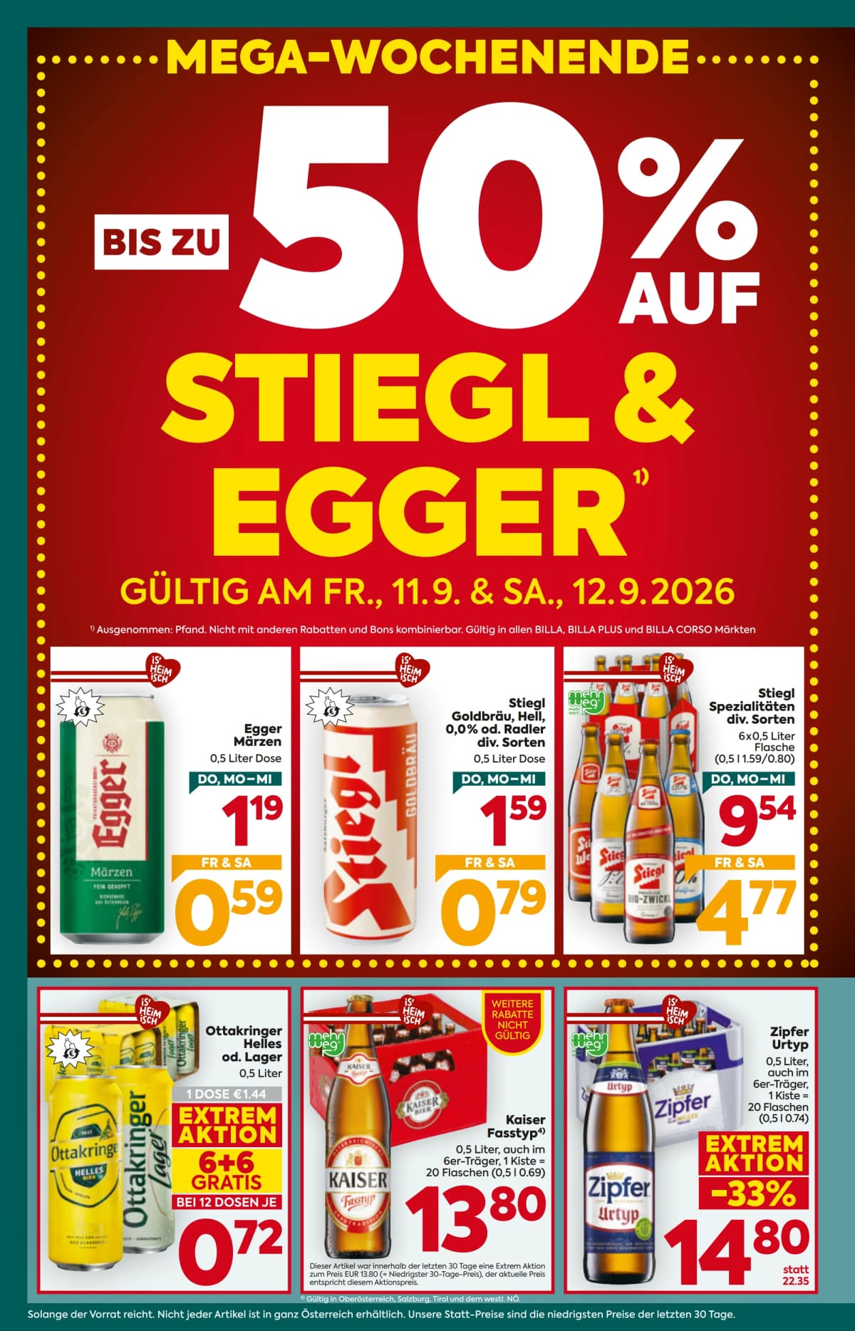 Seite 2 des Billa Plus Flugblatts – Aktuelle Angebote ab 08.09.2026.