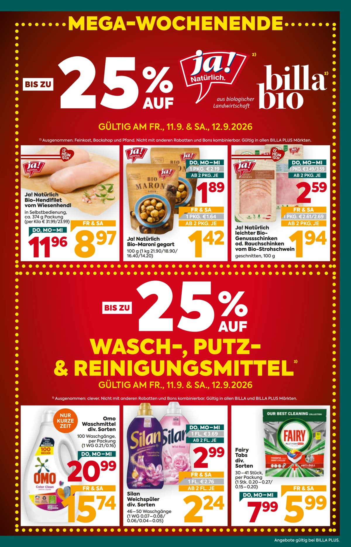Seite 3 des Billa Plus Flugblatts – Aktuelle Angebote ab 08.09.2026.