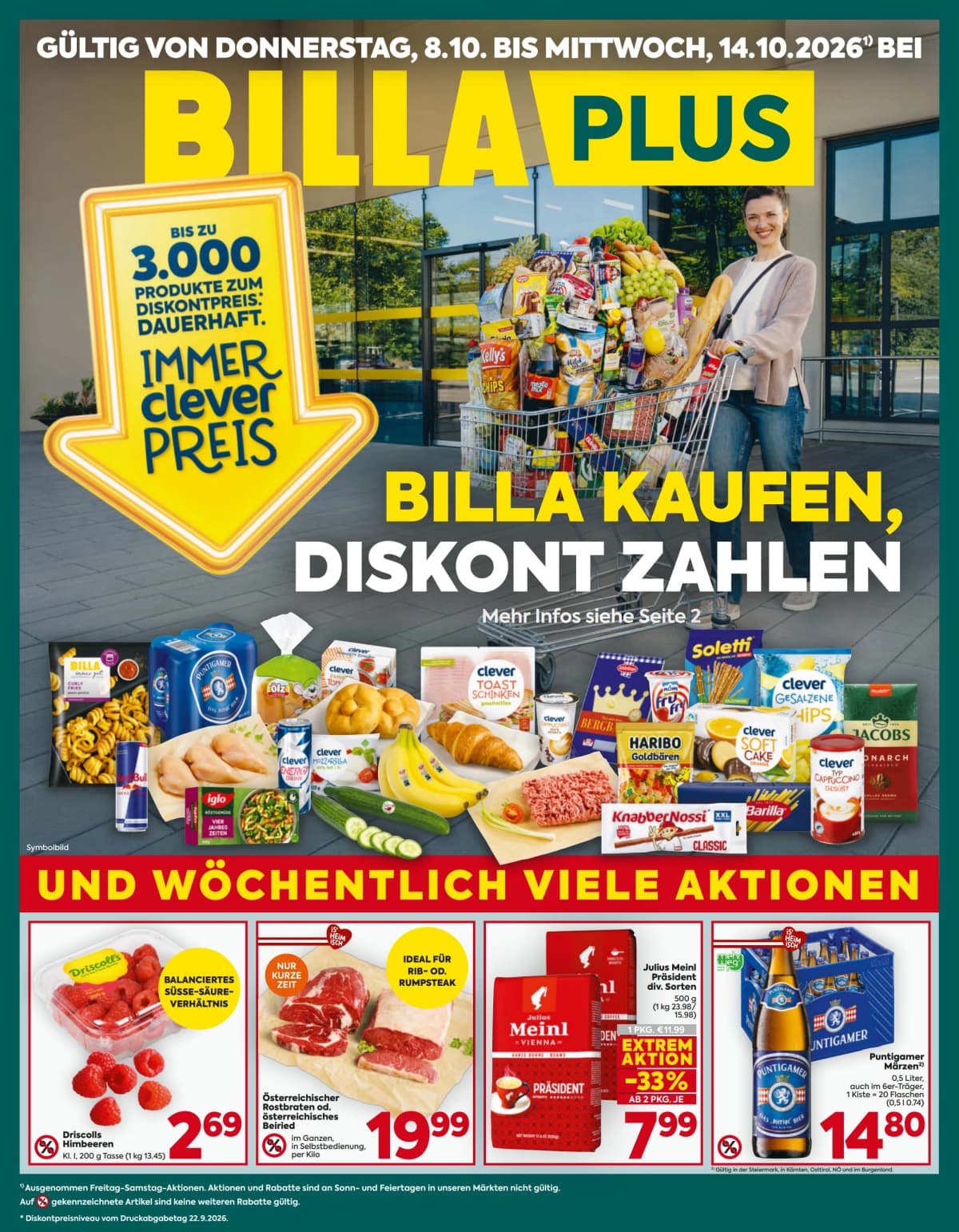 Billa Plus katalog Aktuelle Angebote, 08.10.2026. – 14.10.2026.
