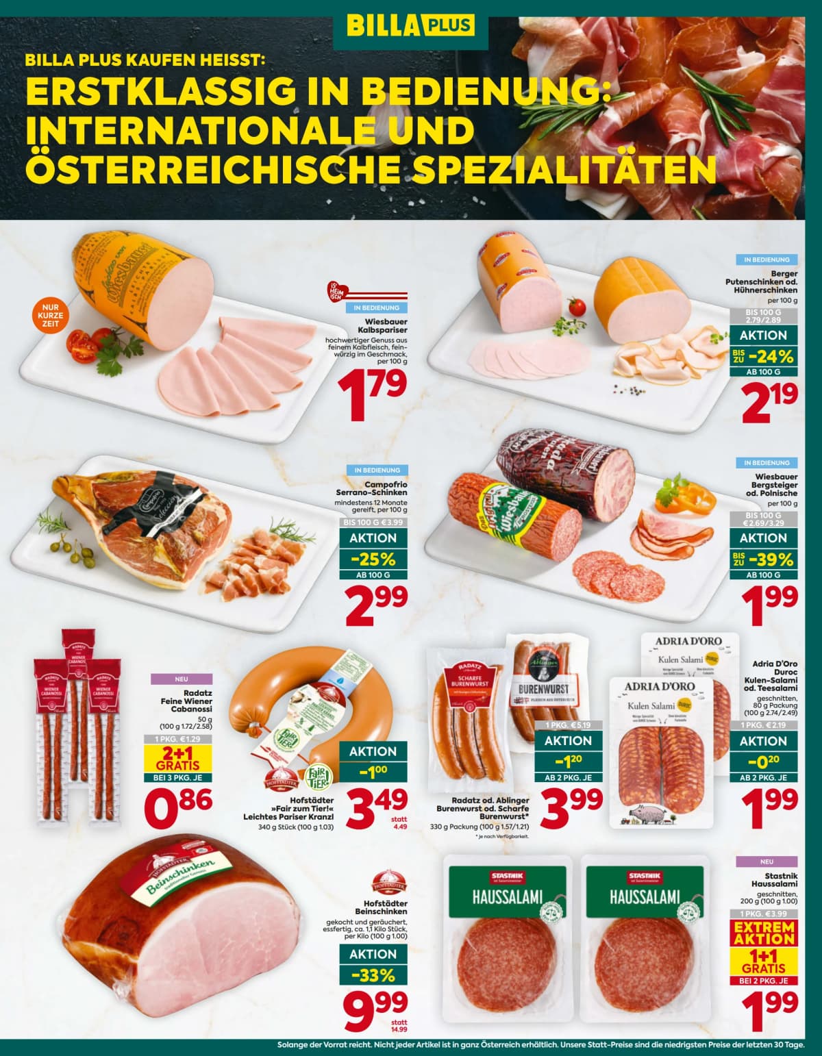Seite 9 des Billa Plus Flugblatts – Aktuelle Angebote