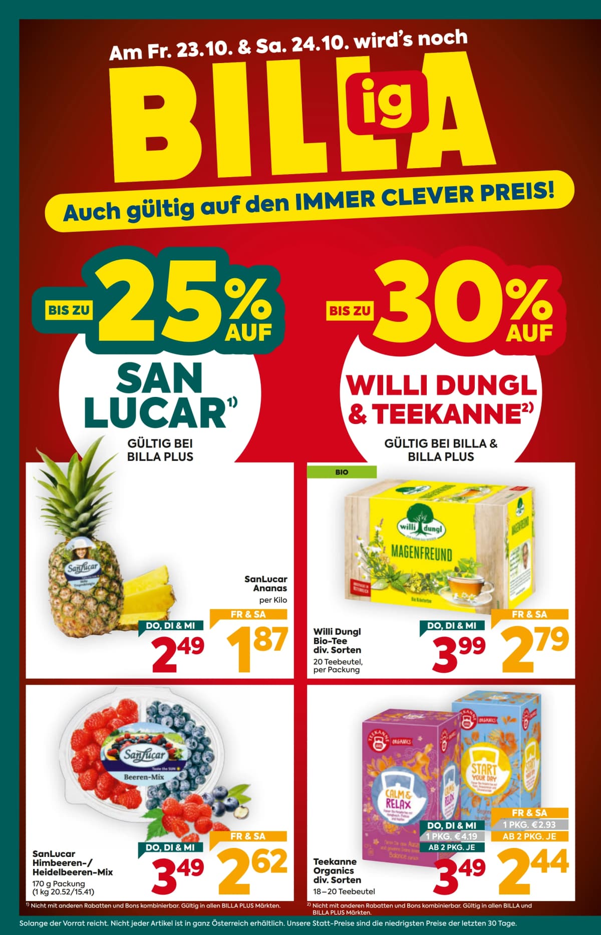 Seite 4 des Billa Plus Flugblatts – Aktuelle Angebote