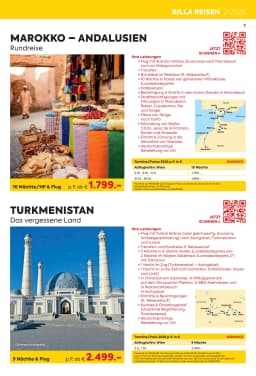 Seite 7 des Billa Reisen Prospekts Rundreisen Highlights 2026