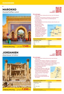 Seite 8 des Billa Reisen Prospekts Rundreisen Highlights 2026