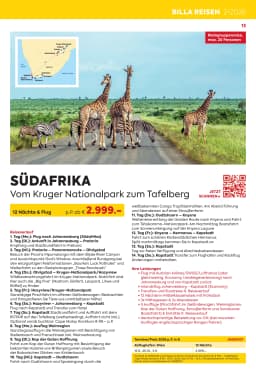 Seite 13 des Billa Reisen Prospekts Rundreisen Highlights 2026