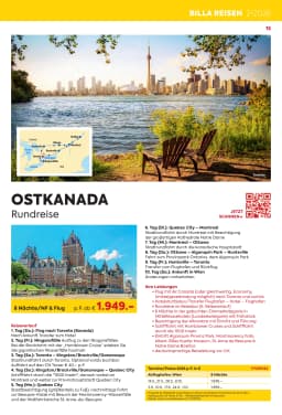 Seite 15 des Billa Reisen Prospekts Rundreisen Highlights 2026