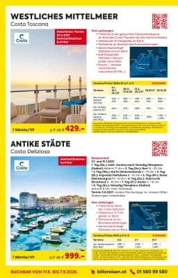 Seite 2 des Billa Reisen Prospekts Reisen