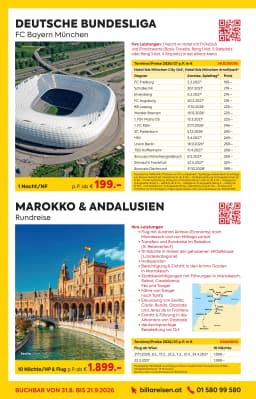Seite 2 des Billa Reisen Prospekts Reisen