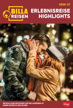 Seite 1 des Billa Reisen Prospekts Erlebnisreise Highlights 2026/27 