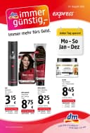 Titelblatt des Dm Prospekts Express August 2026