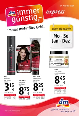 Seite 1 des Dm Prospekts Express August 2026