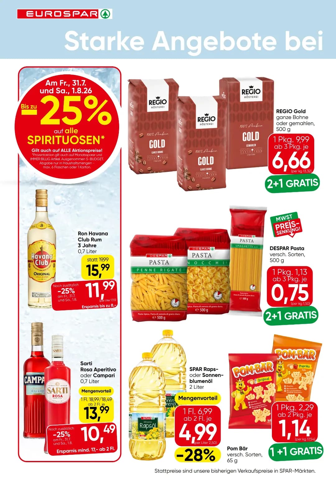 Seite 10 des Eurospar Flugblatts – Aktuelle Angebote ab 31.07.2026