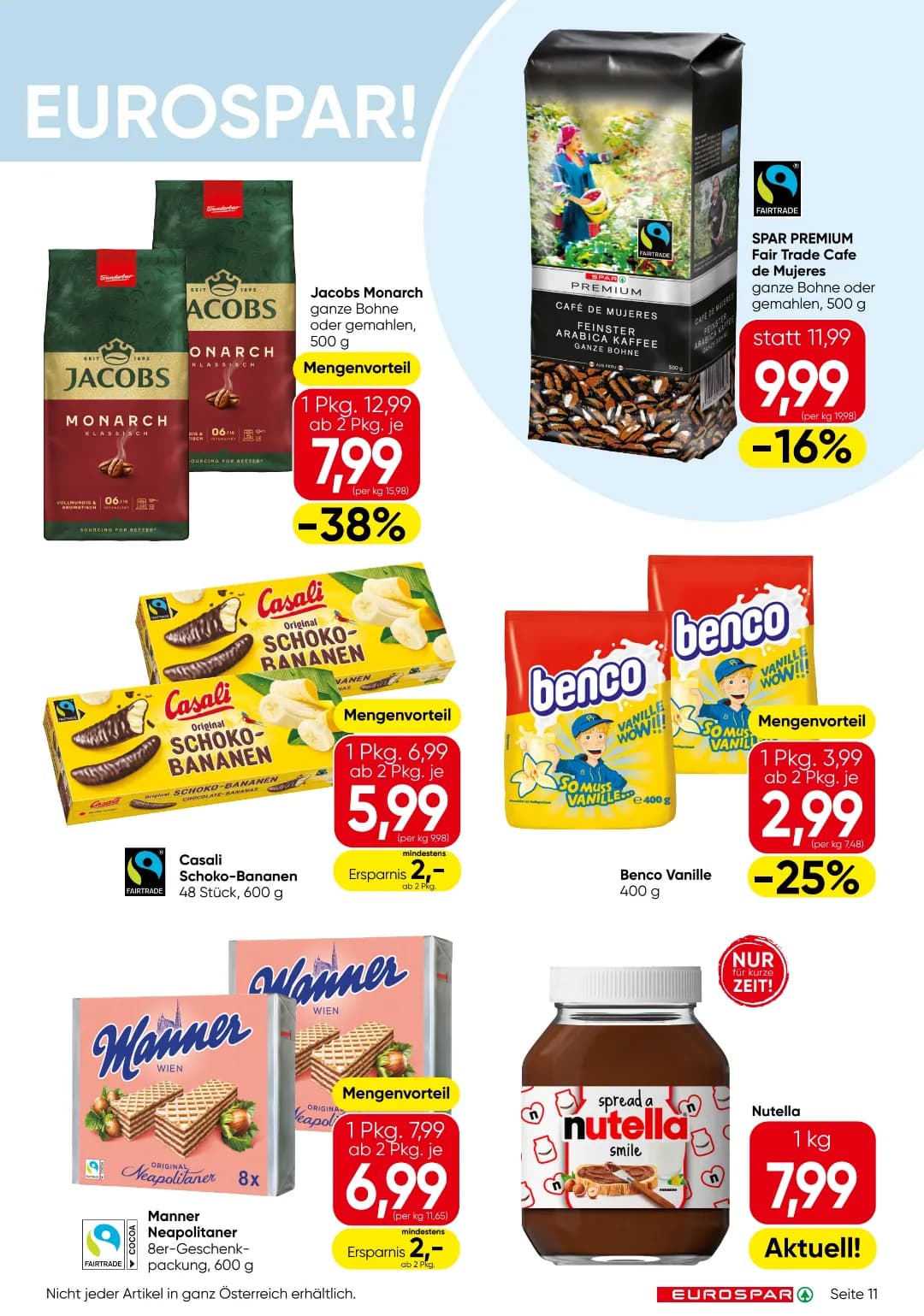 Seite 11 des Eurospar Flugblatts – Aktuelle Angebote ab 31.07.2026