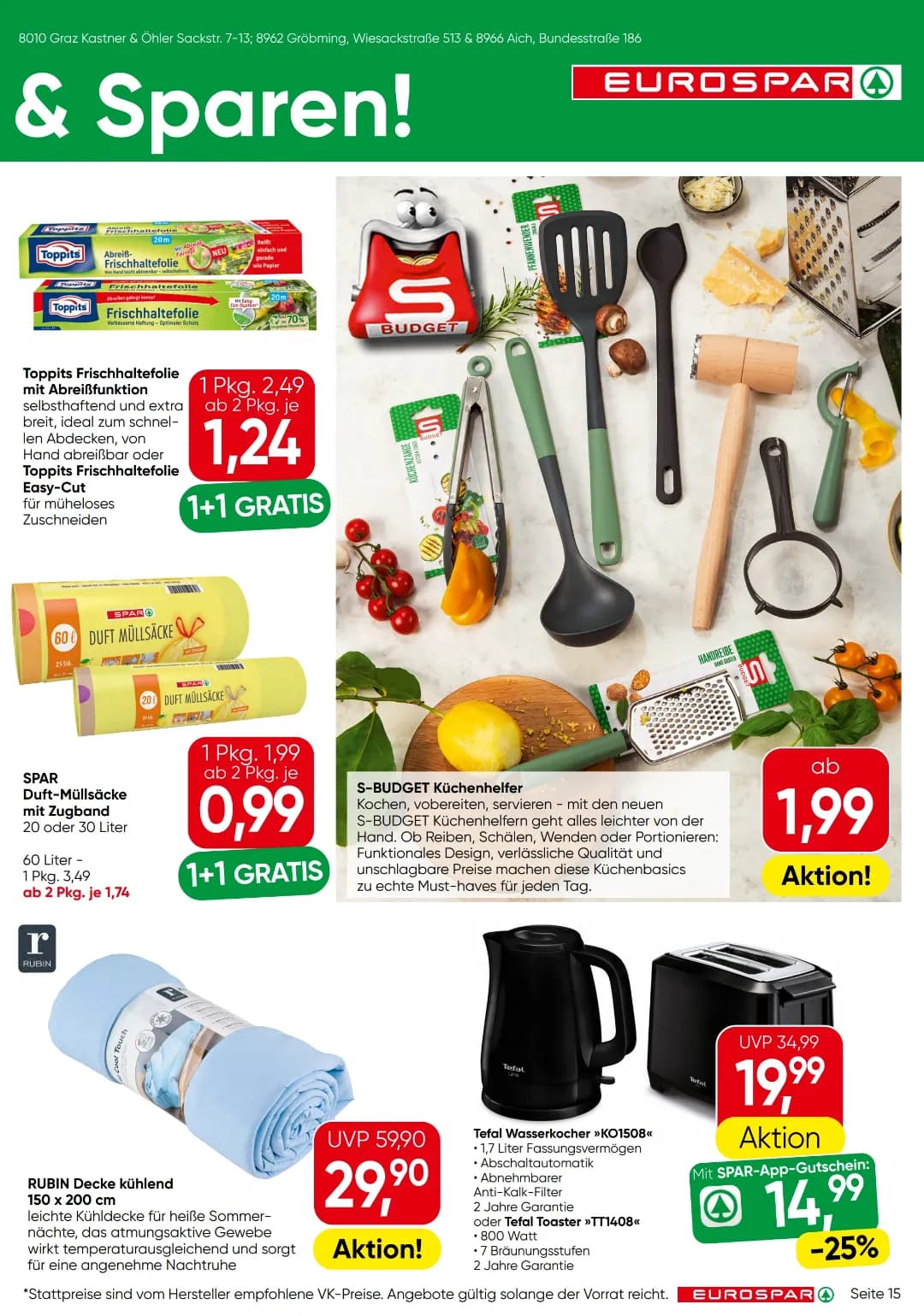 Seite 15 des Eurospar Flugblatts – Aktuelle Angebote ab 31.07.2026