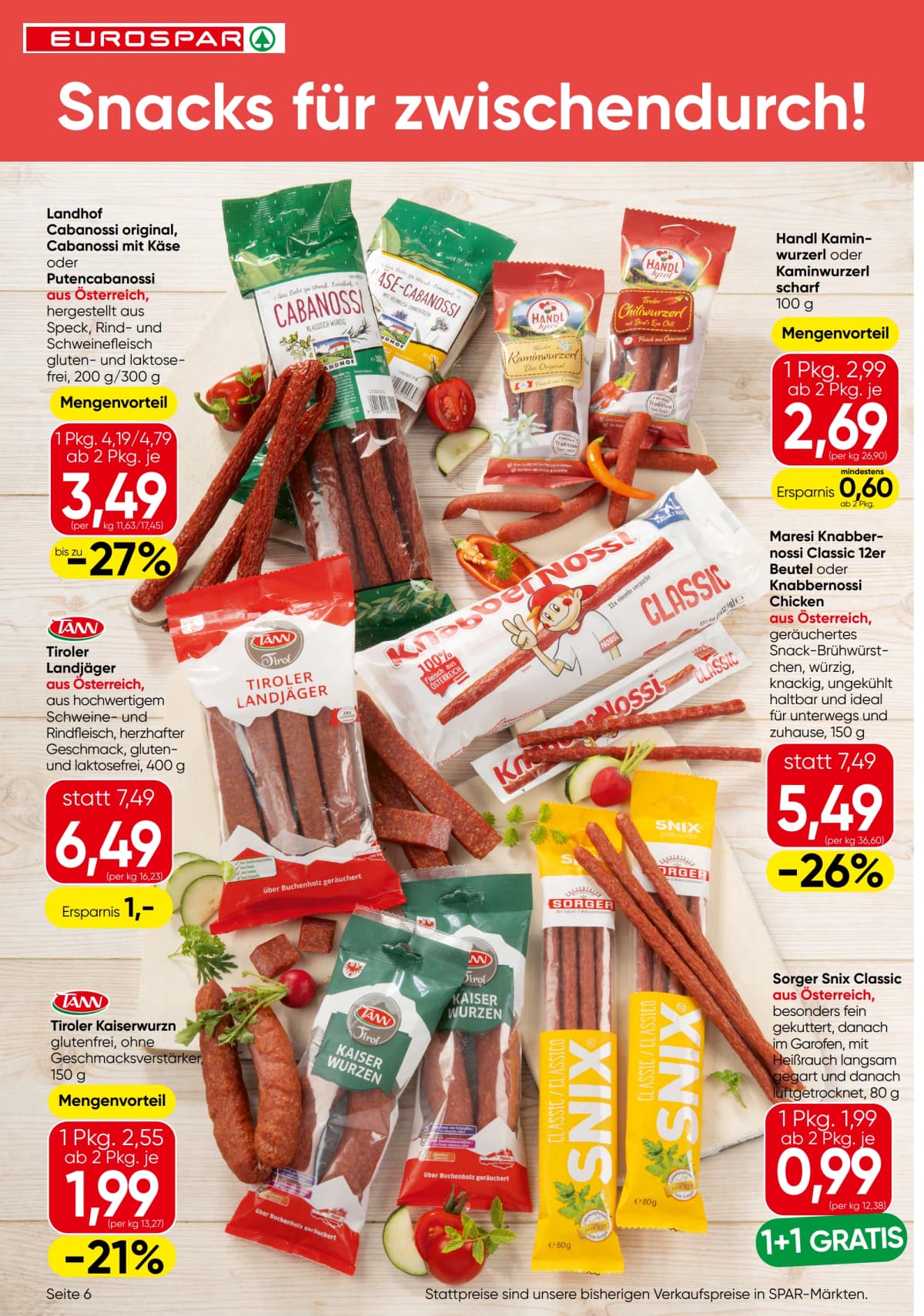 Seite 6 des Eurospar Flugblatts – Aktuelle Angebote