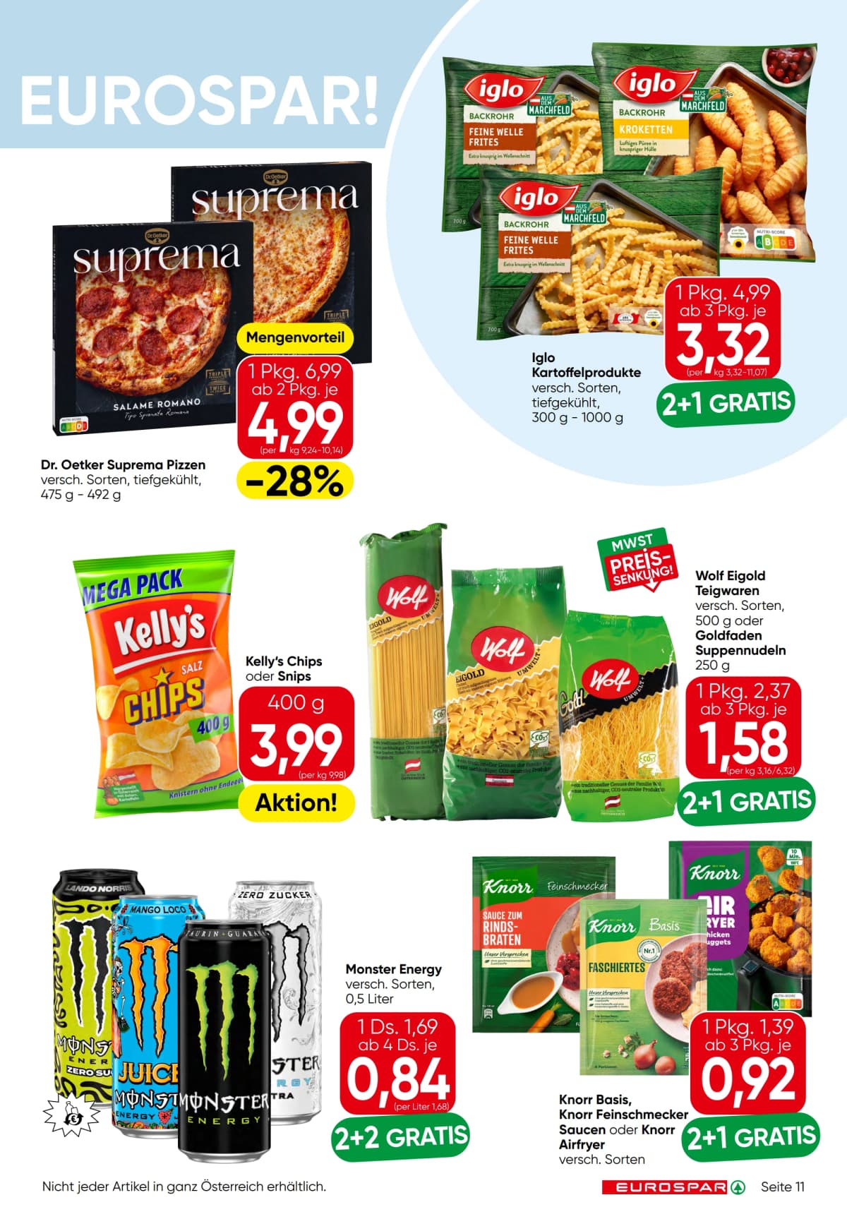 Seite 11 des Eurospar Flugblatts – Aktuelle Angebote
