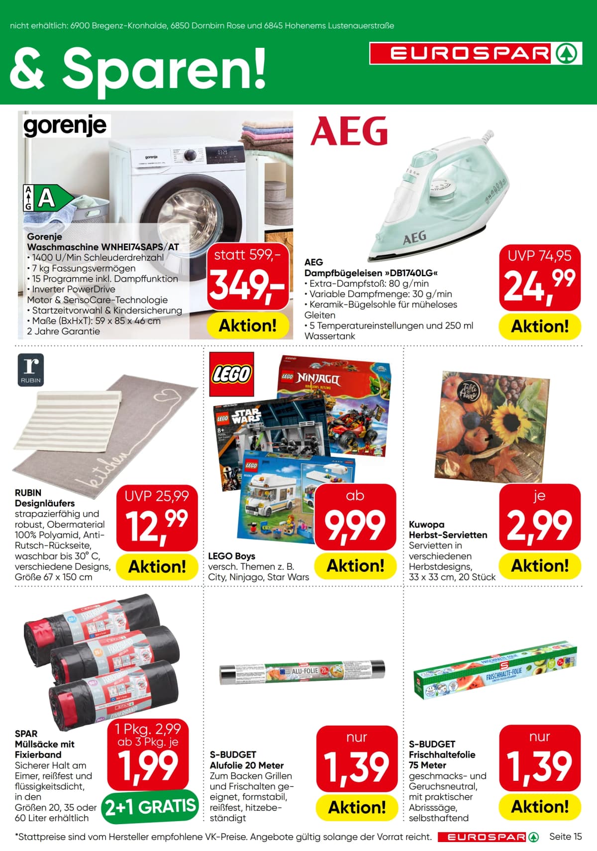 Seite 15 des Eurospar Flugblatts – Aktuelle Angebote