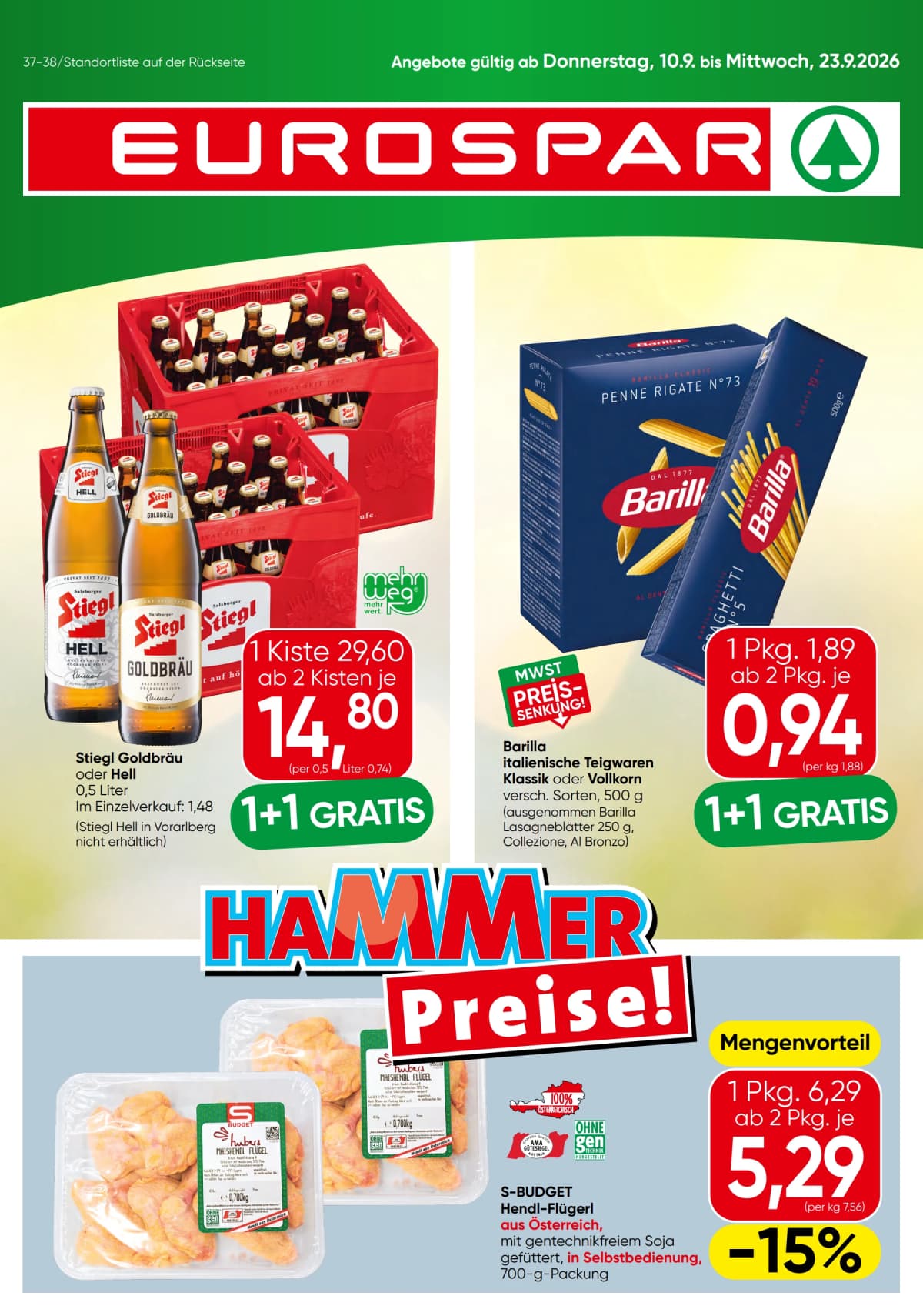 Eurospar katalog Aktuelle Angebote, 10.09.2026. – 23.09.2026.
