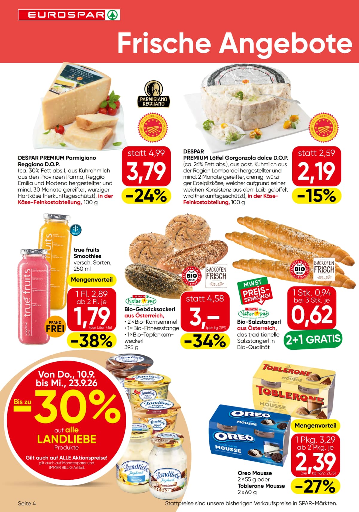 Seite 4 des Eurospar Flugblatts – Aktuelle Angebote