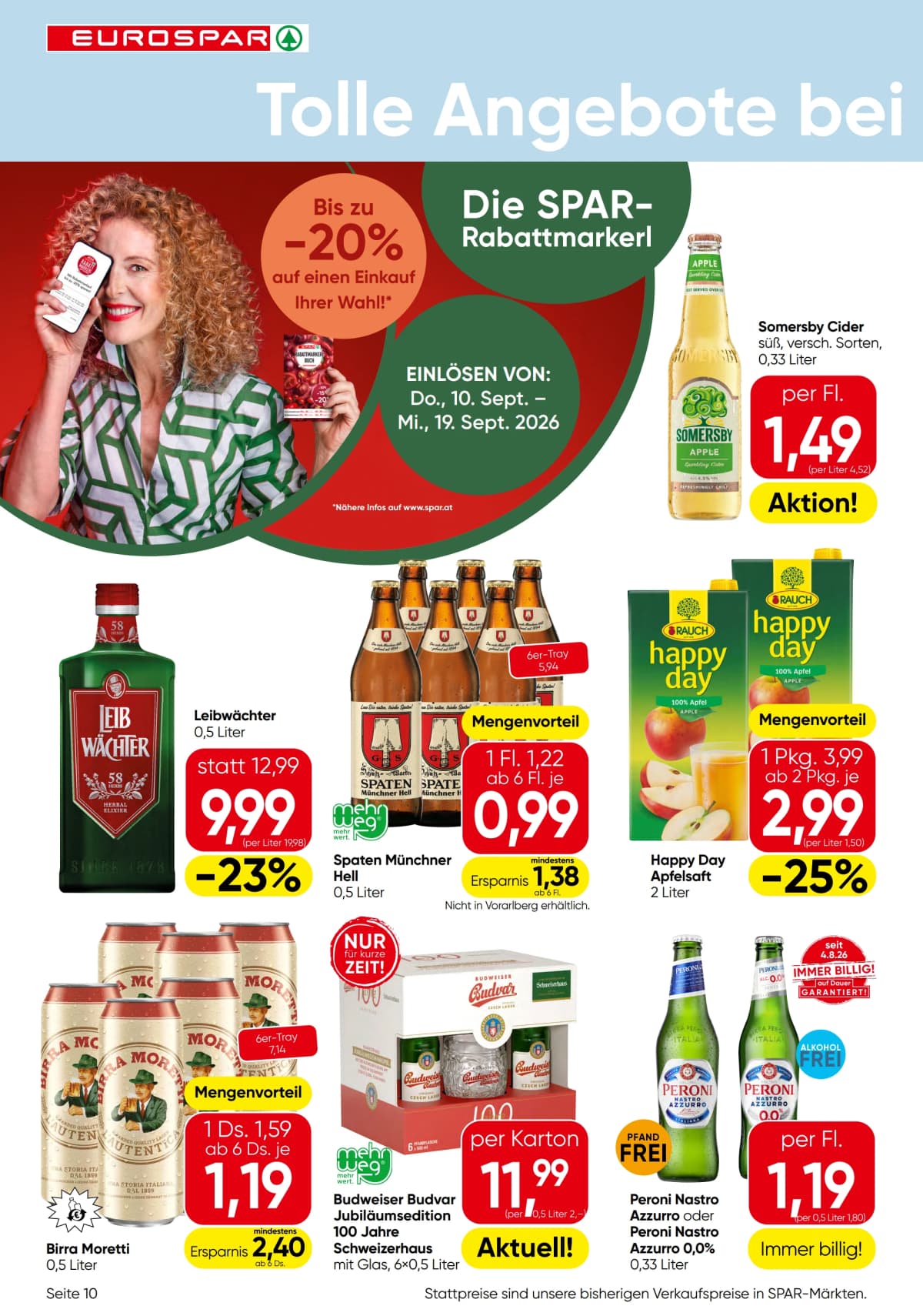 Seite 10 des Eurospar Flugblatts – Aktuelle Angebote
