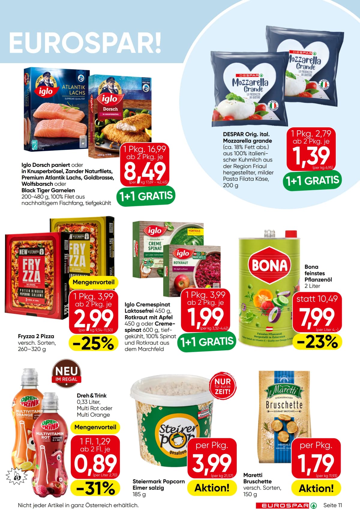 Seite 11 des Eurospar Flugblatts – Aktuelle Angebote