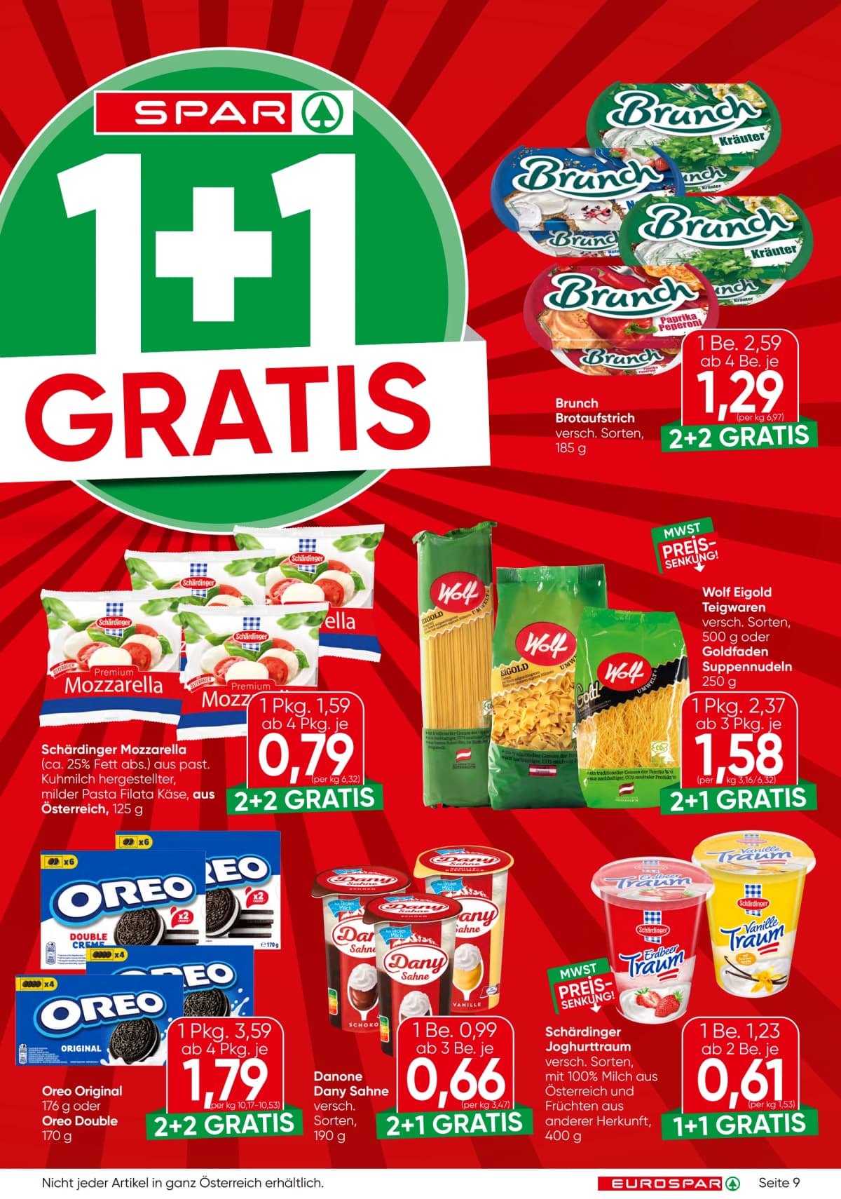 Seite 9 des Eurospar Flugblatts – Aktuelle Angebote