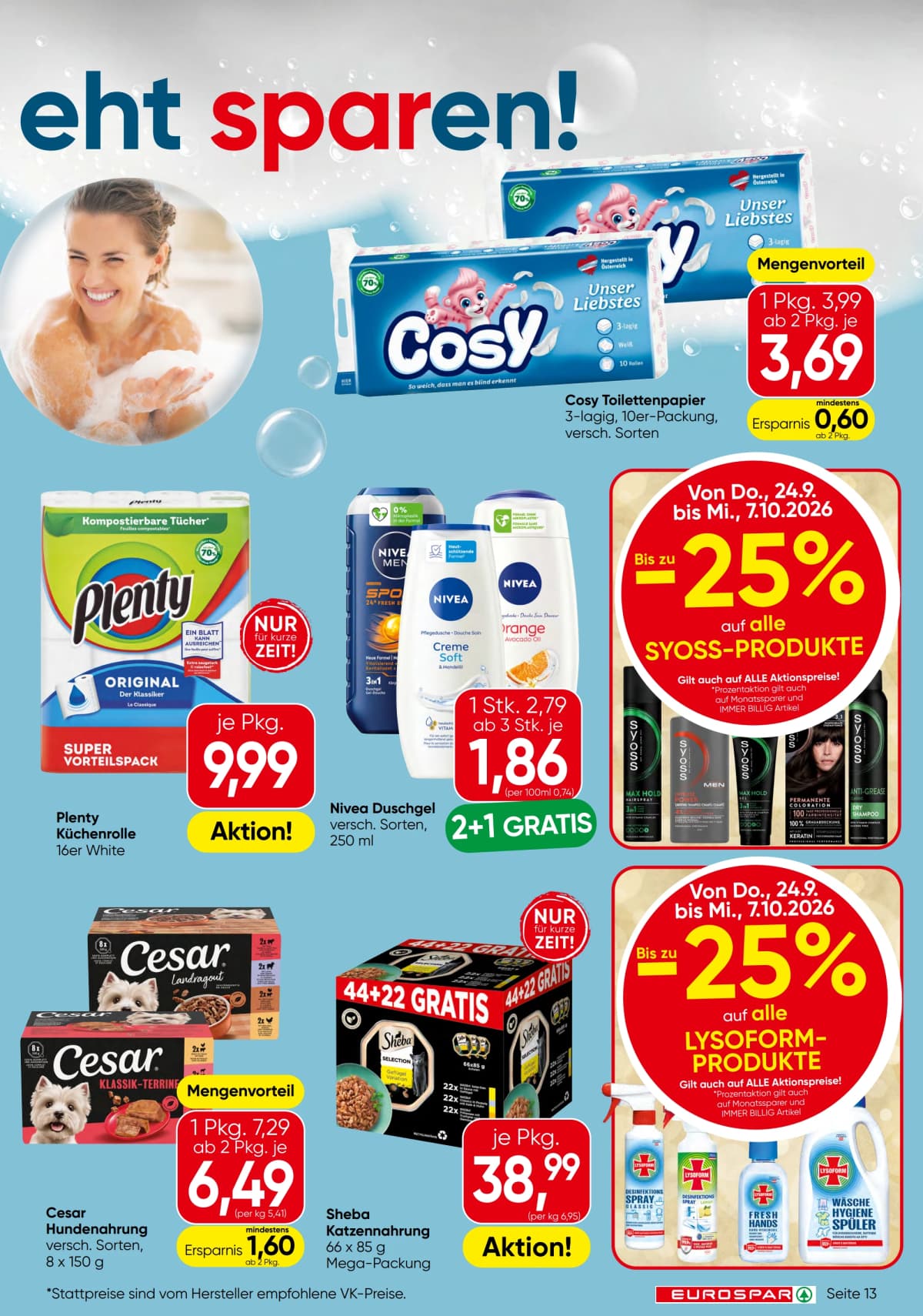 Seite 13 des Eurospar Flugblatts – Aktuelle Angebote