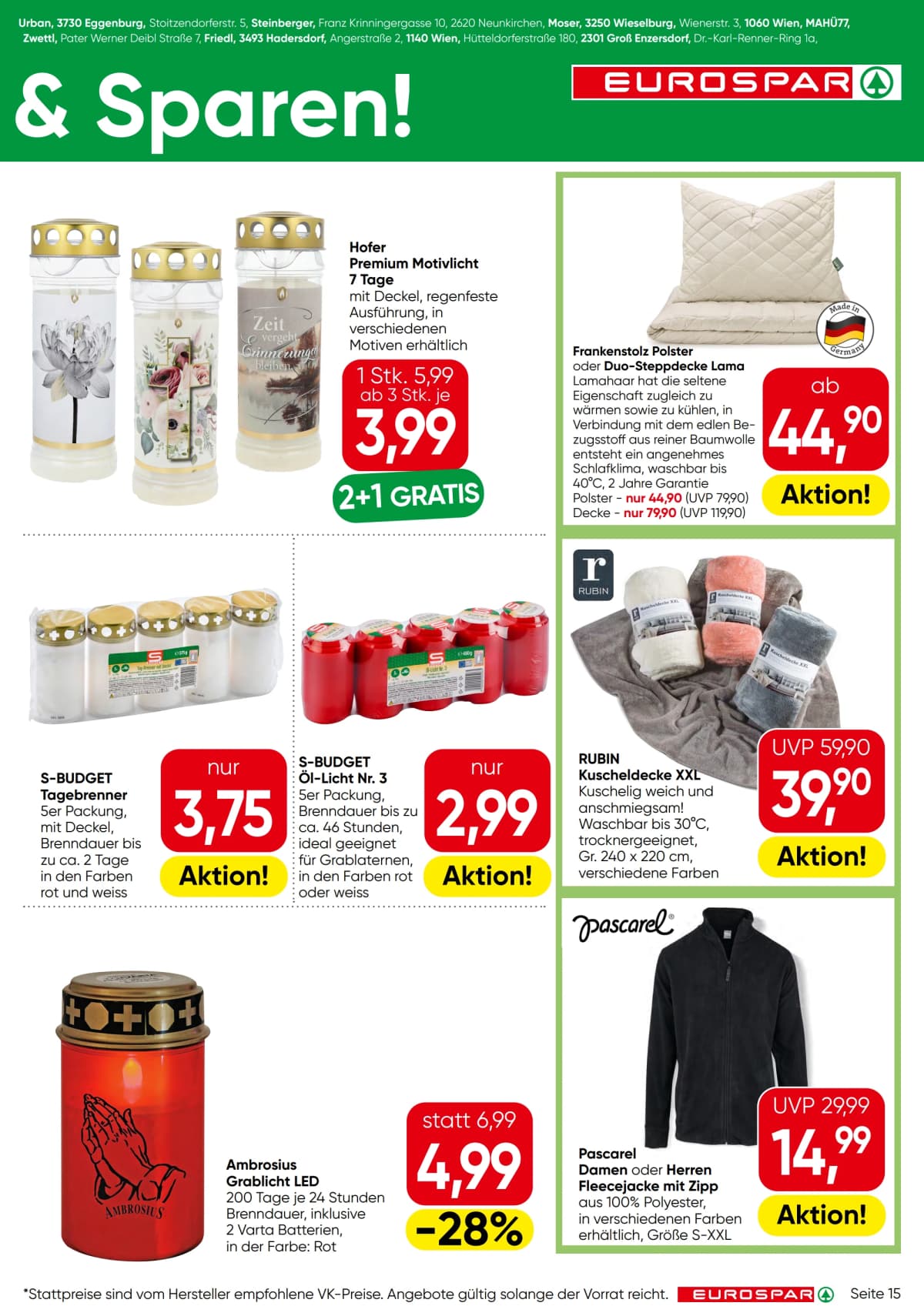 Seite 15 des Eurospar Flugblatts – Aktuelle Angebote