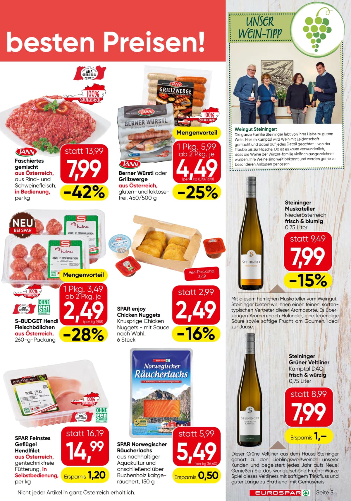 Seite 5 des Eurospar Flugblatts – Aktuelle Angebote