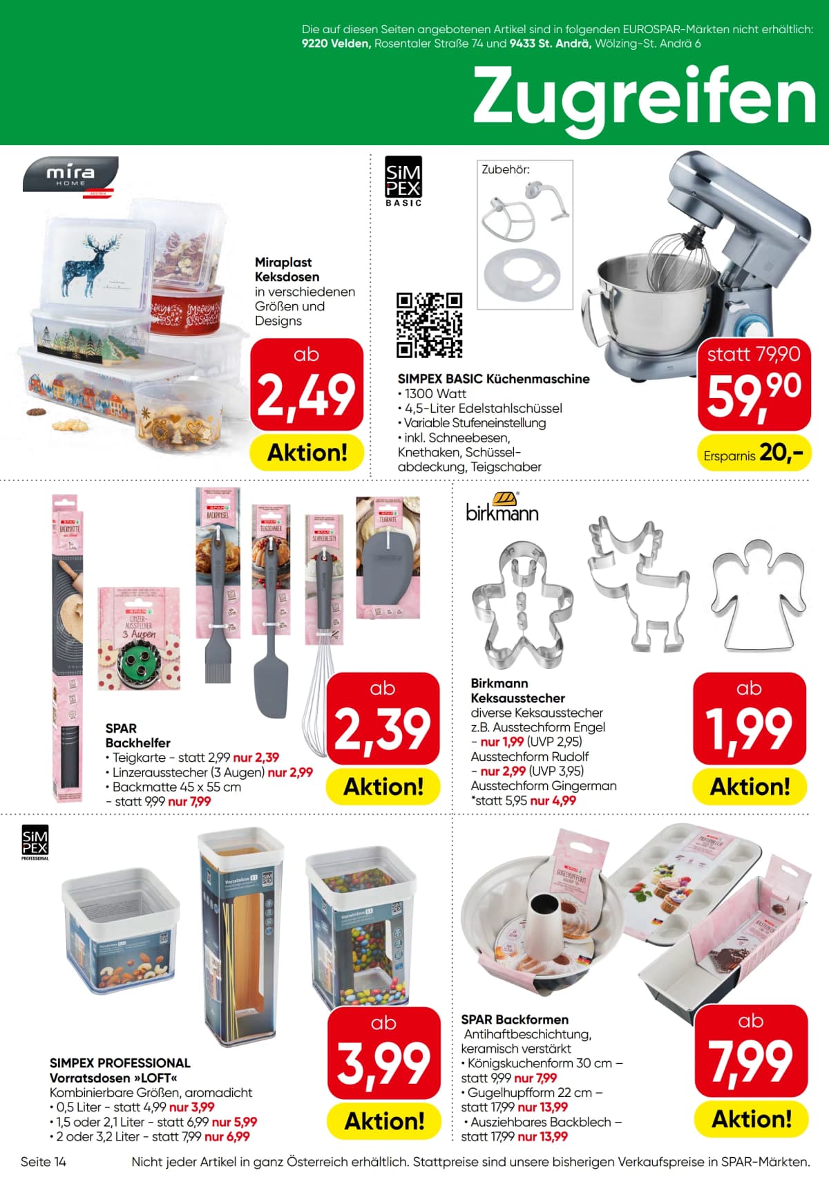 Seite 14 des Eurospar Flugblatts – Aktuelle Angebote
