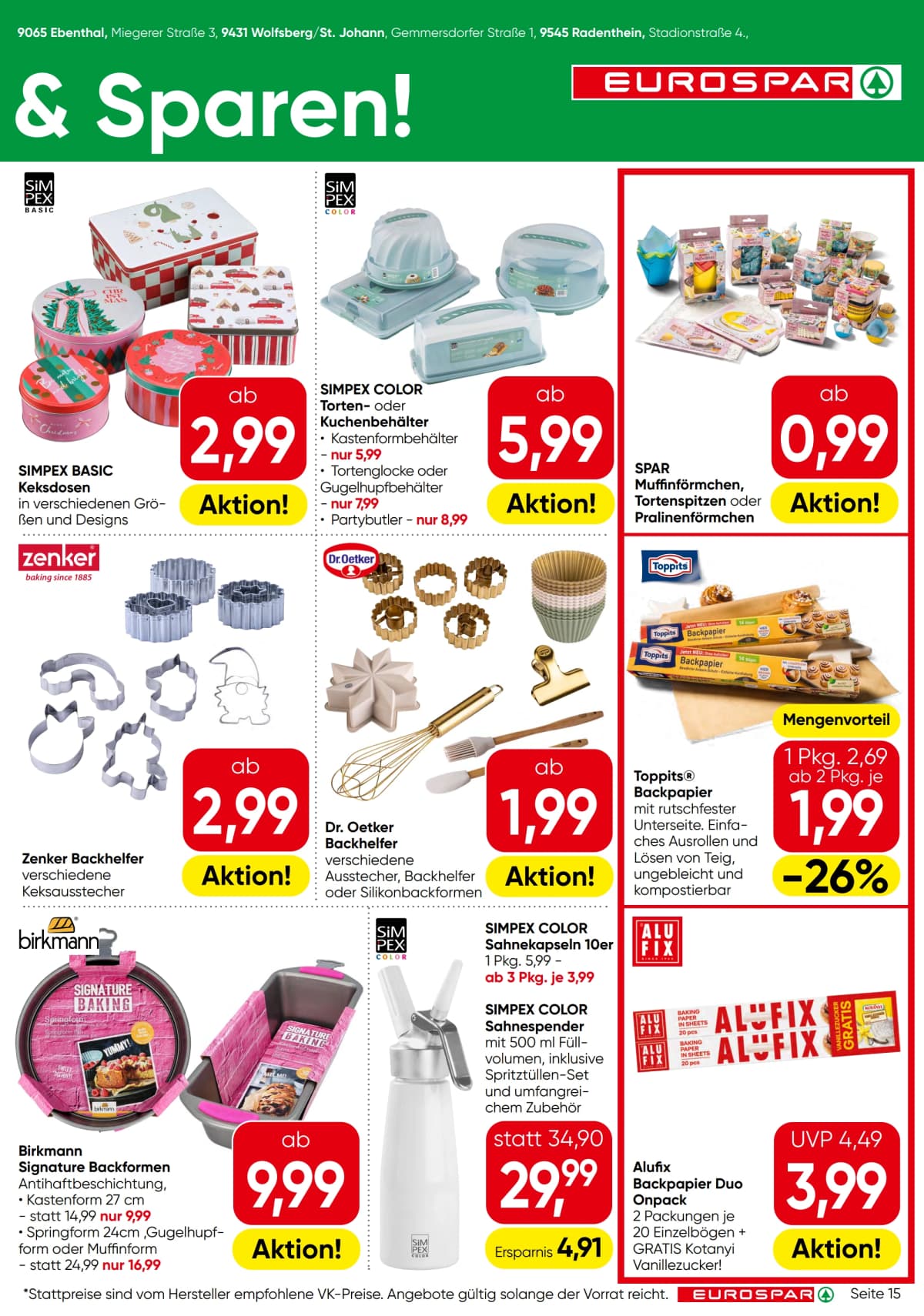 Seite 15 des Eurospar Flugblatts – Aktuelle Angebote