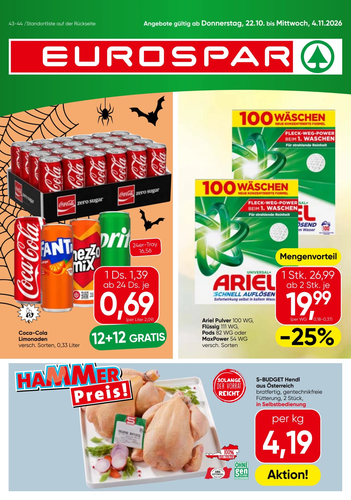 Titelblatt des Eurospar Prospekts Aktuelle Angebote