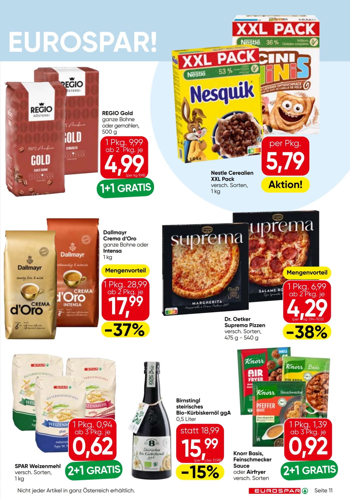 Seite 11 des Eurospar Flugblatts – Aktuelle Angebote