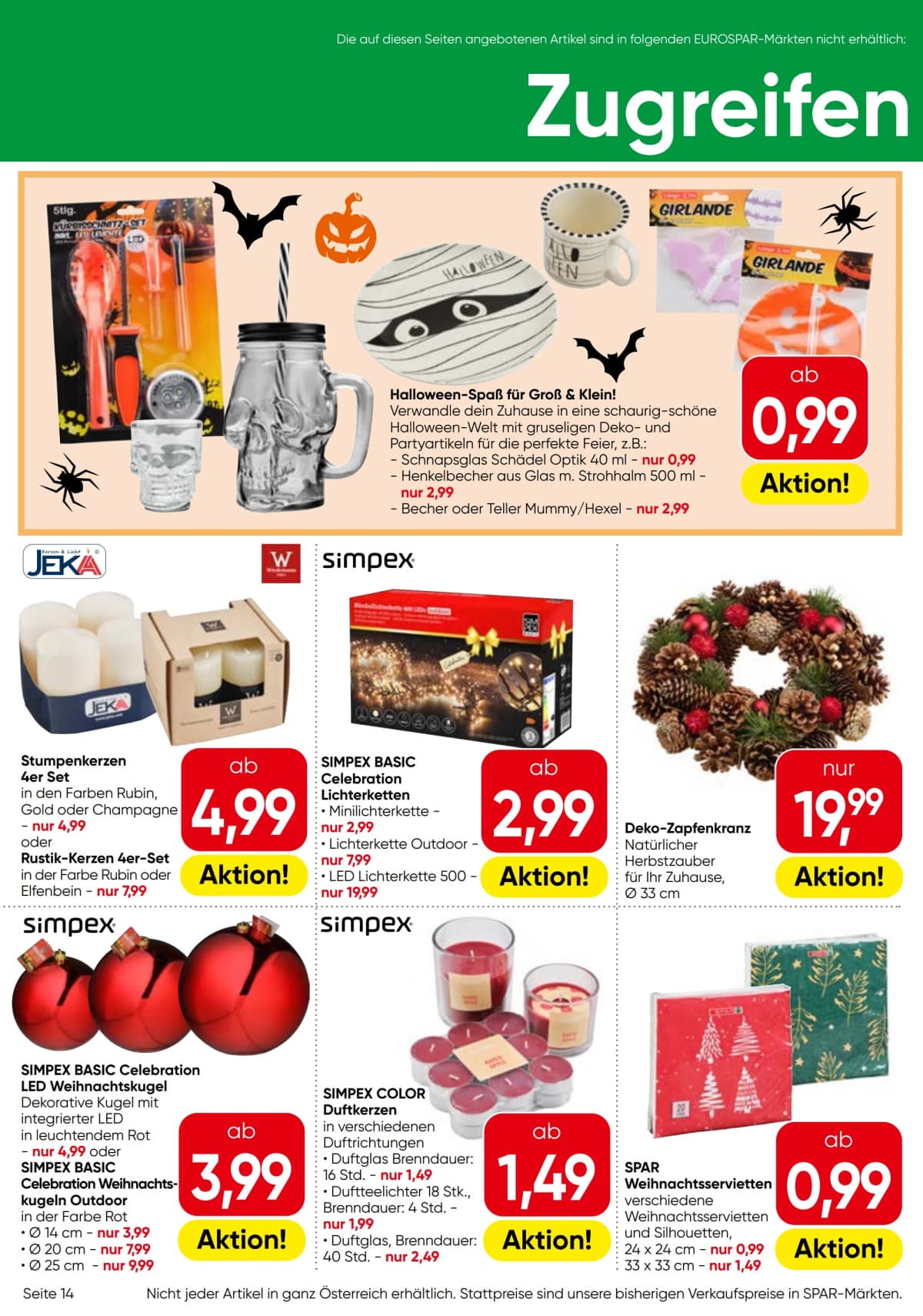 Seite 14 des Eurospar Flugblatts – Aktuelle Angebote
