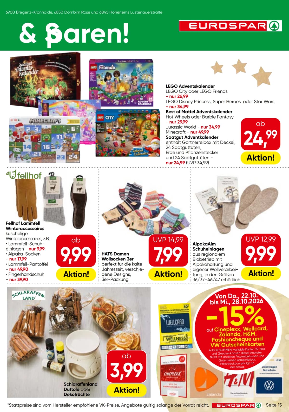 Seite 15 des Eurospar Flugblatts – Aktuelle Angebote