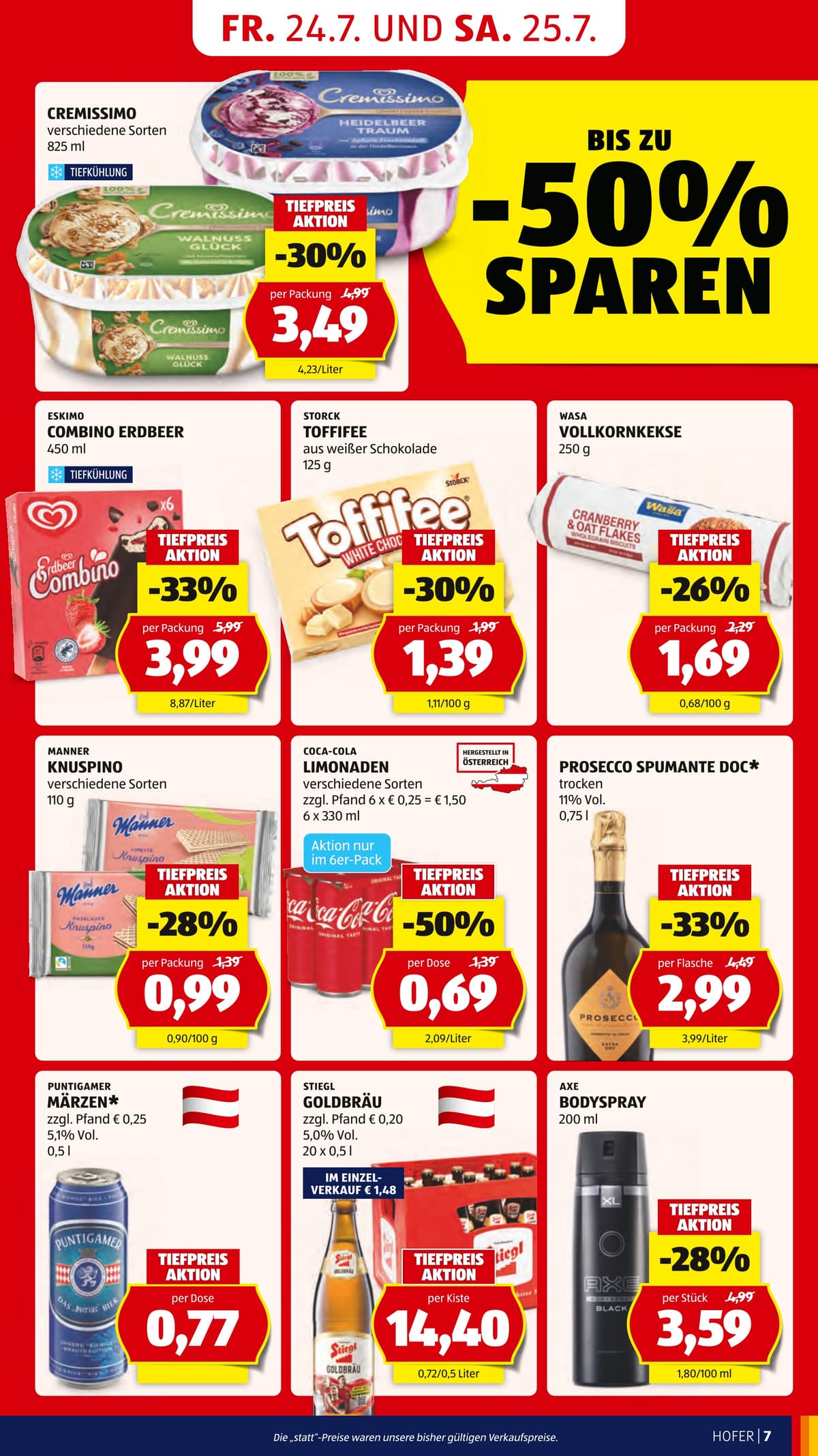 Seite 13 des Hofer Flugblatts – Wochenangebote ab 31.07.2026